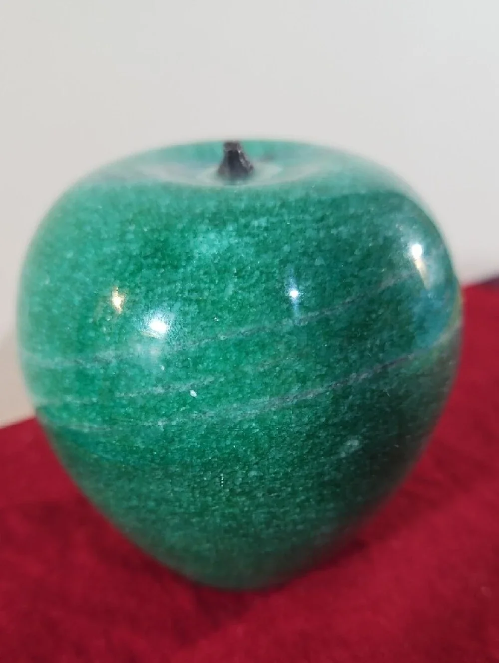 VTG Polished Alabaster Marble Onyx Apple Desk Decor Set of 2